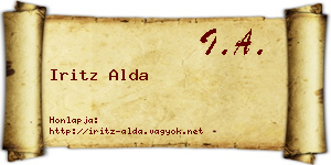 Iritz Alda névjegykártya
